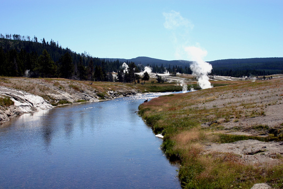 Firehole River and Geyser Basin, Yellowstone, NP
