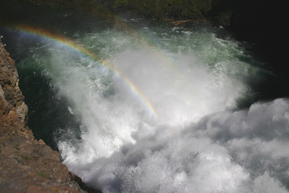 Double Rainbow at brink of Upper Falls of the Yellowstone
