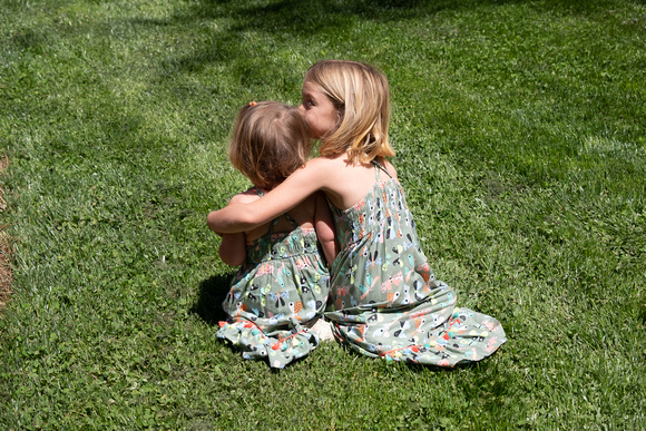 Unknown sisters enjoy the day