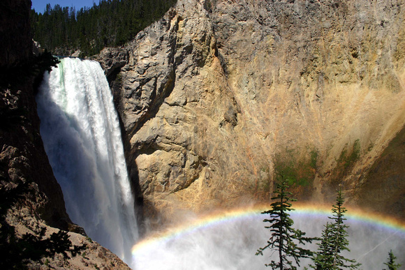 Rainbow at lower falls of the Yellowstone